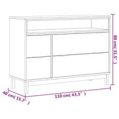 Vidaxl Skrinka so zásuvkami FLAM 110x40x80 cm borovicový masív