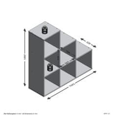 Petromila vidaXL FMD Deliaca stena so 6 priehradkami 104,3x32,6x106,5 cm pieskový dub