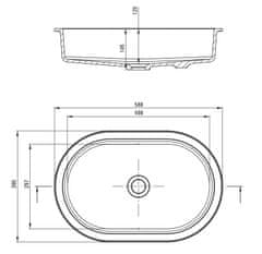 Deante Silia, granitové umývadlo na zapustenie na/pod dosku 588x390x145 mm, antracitová metalíza, DEA-CQS_TU6U