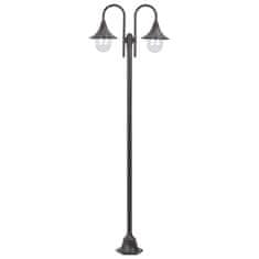 Vidaxl Záhradná stĺpová lampa E27 220 cm hliníková 2-lampáše bronzová