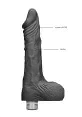 Shots Toys RealRock Realistic Vibrating Dildo with Balls 25cm Black vibrátor