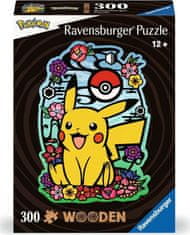 Ravensburger Drevené obrysové puzzle Pikachu 300 dielikov