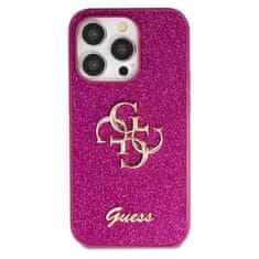 Guess Obal / kryt na Apple iPhone 15 Pro ružové - Fixed Glitter Big 4G Guess