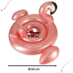 WOWO Detský plávajúci krúžok s motívom plameniaka a sedadlom, pre deti 1-3 roky, max 20 kg