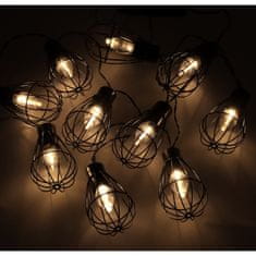 WOWO Solárne Záhradné Girlandové Lampy Loft s 10 LED Žiarovkami