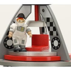 WOWO Drevená Kozmická Loď s Astronautom - Hračka pre Deti
