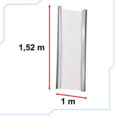 WOWO 5D Strieborná Karbónová Rolovacia Fólia - Rozmery 1,52x18m