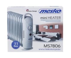 WOWO Mesko MS 7806 - 11-lamelový Olejový Radiátor s Elektrickým Regulátorom Teploty, 1200W