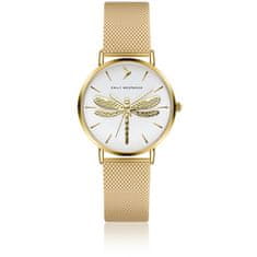 Emily Westwood Matt White Mesh Watch Classic Dragonfly EGG-3418