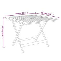 Petromila vidaXL Skladací záhradný stôl 90x90x75 cm akáciový masív