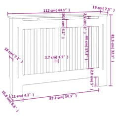 Vidaxl Kryt na radiátor 2 ks MDF biely 112 cm