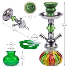 koryworld Vodná fajka - SHISHA multicolor 26cm/2 inhalačné hadičky