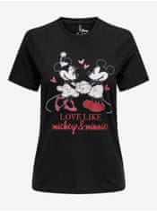 ONLY Čierne dámske tričko ONLY Mickey XS