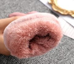 Camerazar Dámske zateplené zimné rukavice s dotykovou funkciou, ružové, 100% polyester