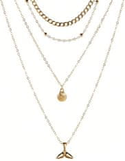 Camerazar Čipkový náhrdelník s príveskom trojuholníka, šperk z kovu, dĺžka 60 cm + 6 cm predĺženie