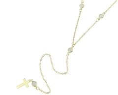 Camerazar Náhrdelník-náhrdelník s krížom a zirkónmi, striebro/zlato, farebný kov