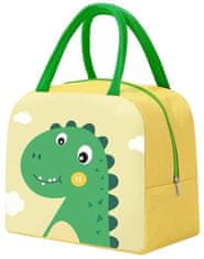 Camerazar Termoobal na jedlo LUNCH BOX, žltý dinosaurus, vodotesný, 23 x 19 x 13 cm