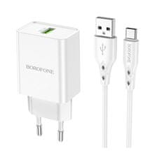 Borofone Rýchlonabíjačka BN5 Sunlight vrátane USB-C dátového kábla biela 18W 75542