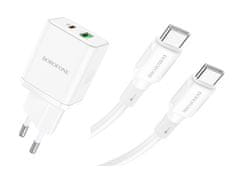 Borofone  BN7 20W rýchlonabíjačka vrátane dátového kábla USB-C biela