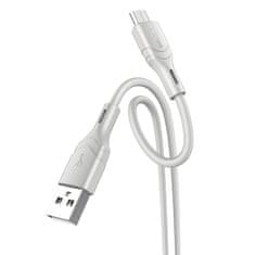 Borofone Kábel BX99 Method - USB na MicroUSB - 2,4A 1 meter sivý