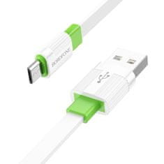 Borofone  kábel BX89 Union - USB na Micro USB - 2,4A 1 meter bielo-zelený