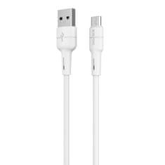 Borofone Kábel BX30 silikónový - USB na Micro USB - 2,4A 1 meter biely