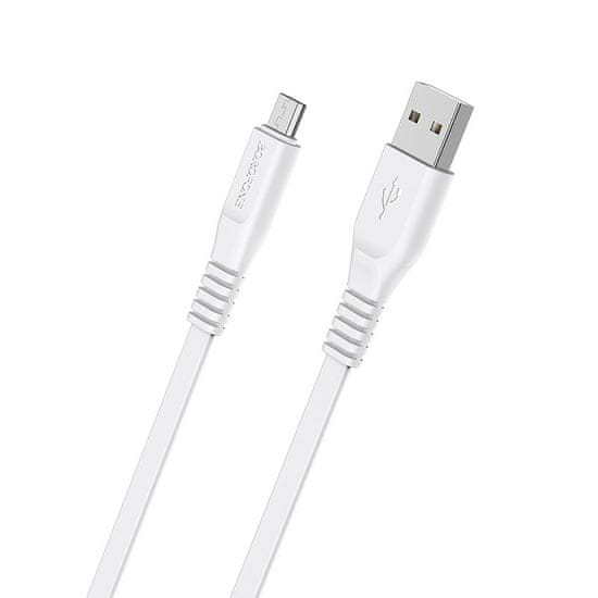 Borofone  kábel BX23 Wide Power - USB na MicroUSB - 2,4A 1 meter biely