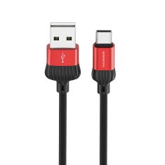 Borofone  kábel BX28 Dignity - USB na typ C - 2,4A 1 meter červený