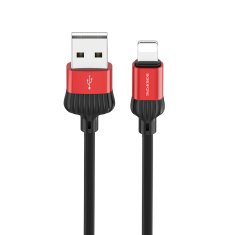 Borofone Kábel BX28 Dignity - USB na Lightning - 2,4A 1 meter červený
