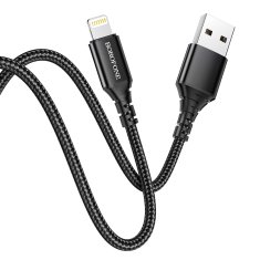 Borofone Kábel BX54 Ultra Bright - USB na Lightning - 2,4A 1 meter čierny