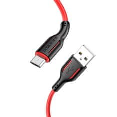 Borofone  BX63 Charming Cable - USB na MicroUSB - 2,4A 1 meter čierny a červený