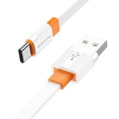 Borofone Kábel BX89 Union - USB na typ C - 3A 1 meter bielo-oranžový