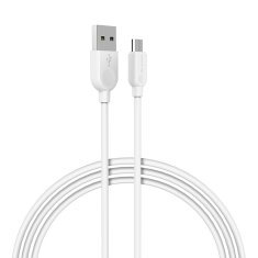 Borofone Kábel BX14 LinkJet - USB na Micro USB - 2,4A 3 metre biely