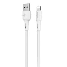 Borofone Kábel BX30 Silikón - USB na Lightning - 2,4A 1 meter biely