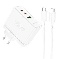 Borofone  BN11 rýchlonabíjačka vrátane dátového kábla USB-C 100W biela