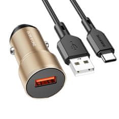 Borofone Rýchlonabíjačka do auta BZ19A s káblom USB-C 18W zlatý