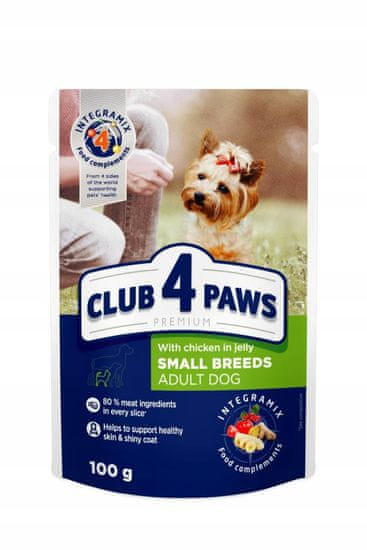 Club4Paws Premium CLUB 4 PAWS vlhké krmivo pre malé plemená - kuracie 24x100 g