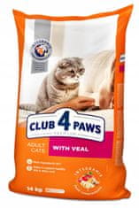 Club4Paws Premium CLUB 4 PAWS Premium suché krmivo pre dospelé mačky - teľacie 14 kg