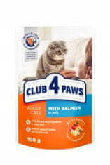 Club4Paws Premium CLUB 4 PAWS vlhké krmivo pre mačky - Losos v želé 24x100g