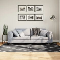 Petromila vidaXL Shaggy koberec PAMPLONA, vysoký vlas, čierno krémový 140x200 cm