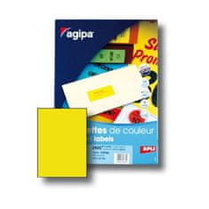 Agipa Etikety farebné 210x297mm APLI A4 100 hárkov fluo žlté