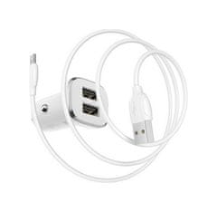 Borofone Nabíjačka do auta BZ12 micro USB 2.4A Dual biela 76689