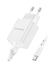 Borofone Rýchlonabíjačka BN5 Sunlight vrátane USB-C dátového kábla biela 18W 75542