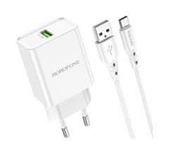 Borofone Rýchlonabíjačka BN5 Sunlight vrátane USB-C dátového kábla biela 18W 75542