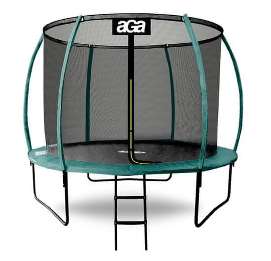 Aga SPORT EXCLUSIVE Trampolína 250 cm Tmavo zelená + ochranná sieť + rebrík