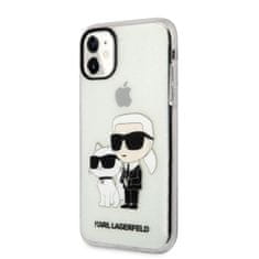 Karl Lagerfeld  IML Glitter Karl and Choupette NFT Zadný kryt pre iPhone 11 Transparent