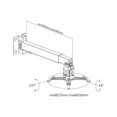 Cabletech UCH0101-1 Držiak projektora na stenu