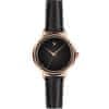 Hollie Black Leather Watch EEN-B029R