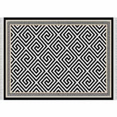KONDELA Koberec, čierno-biely vzor, 80x200, MOTIVE