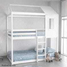 KONDELA Montessori poschodová posteľ, biela, 90x200, ATRISA